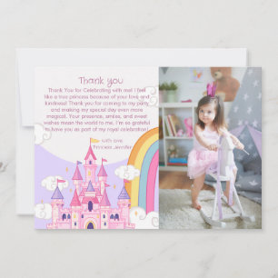 Princess Royal Castle Birthday Party Thank You Card