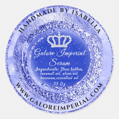 Princess Royal Diamond Crown Royal Blue Classic Round Sticker