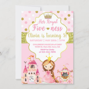 Princess royal fiveness girl birthday invitation. invitation