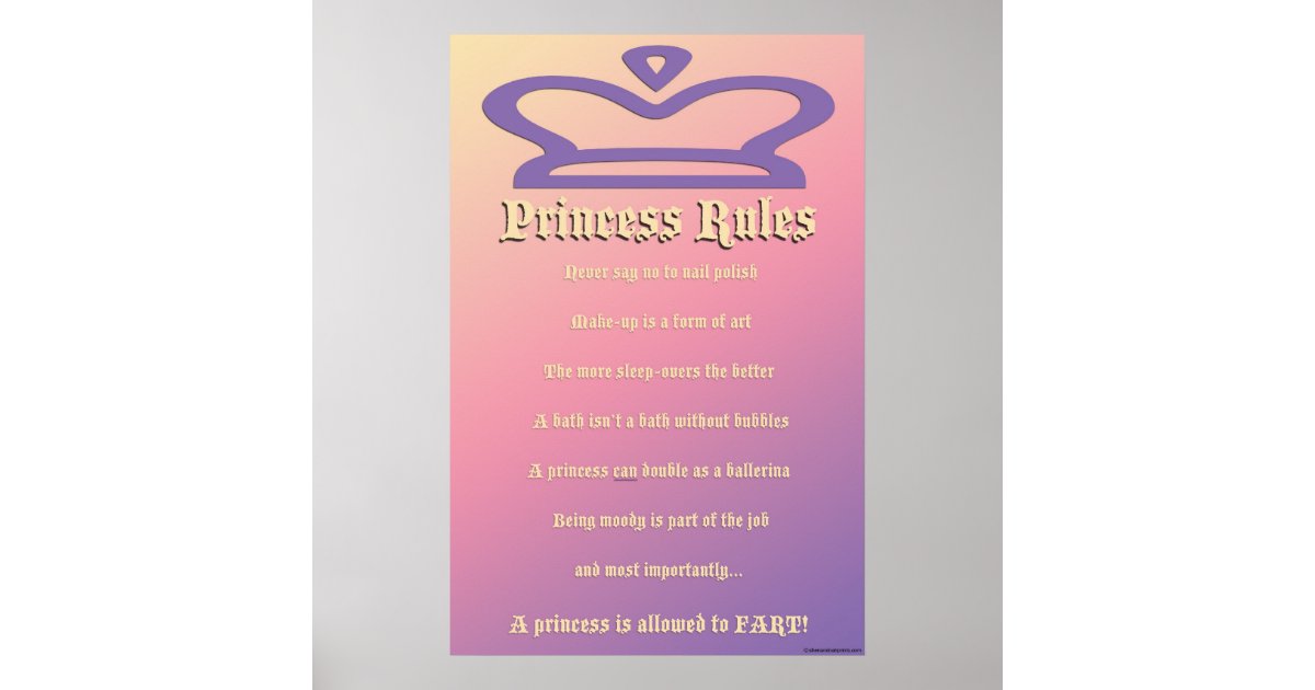 princess rules poster Zazzle