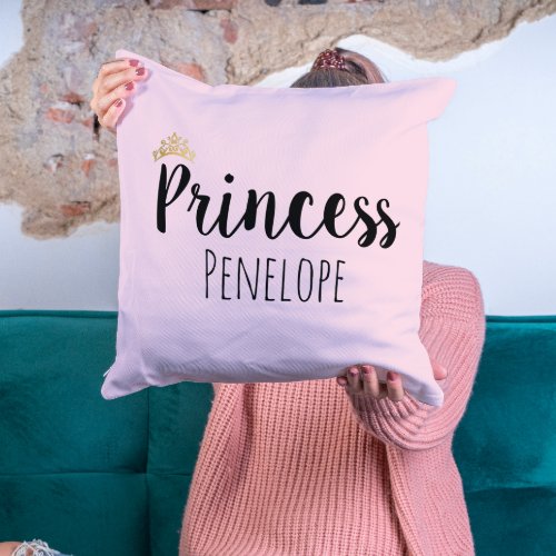 Princess Script Custom Name Throw Pillow