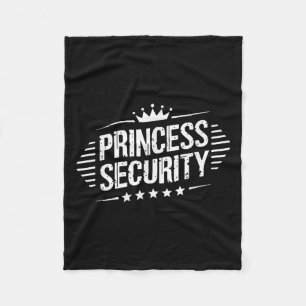 Princess Security Boys Brother Retro Birthday Dad Fleece Blanket