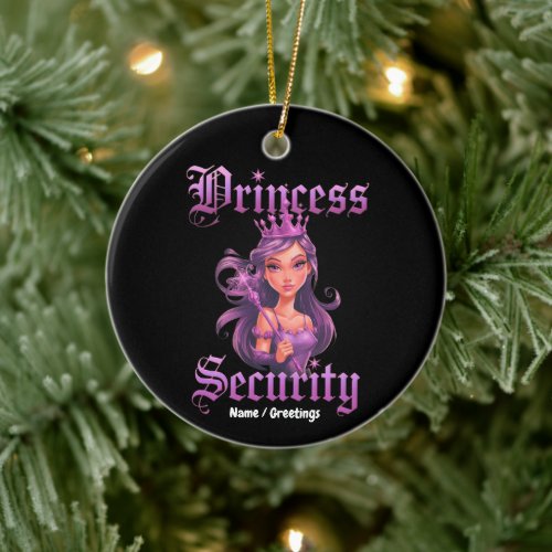Princess Security Gothic Purple Fairy Graphic Ceramic Ornament