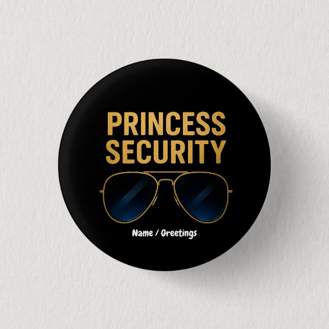Princess Security Magical Halloween Birthday Party Button (Front)