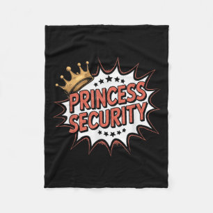 Princess Security Retro Birthday Dad & Mom Boy Fleece Blanket