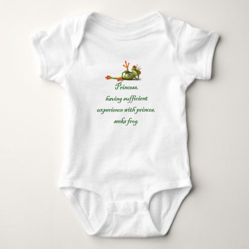 Princess Seeks Frog Baby Bodysuit