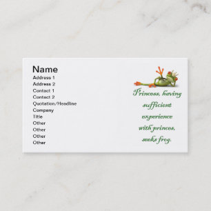 Princess Seeks Frog Business Cards