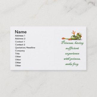 Princess Seeks Frog Business Cards