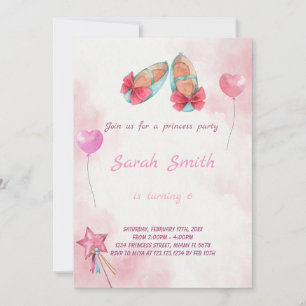 princess shoes birthday invitation