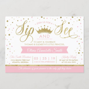 Princess Sip and See Baby Shower Invitation