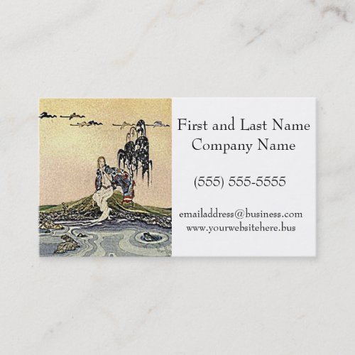 Princess Siren Fairy by the River Sad Romance Art Business Card