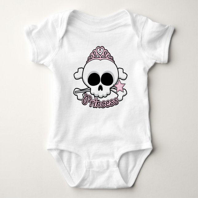 Princess Skull Baby Bodysuit (Front)