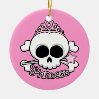 Princess Skull Ceramic Ornament