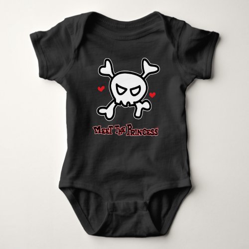 Princess SkullCross Bones Baby Bodysuit