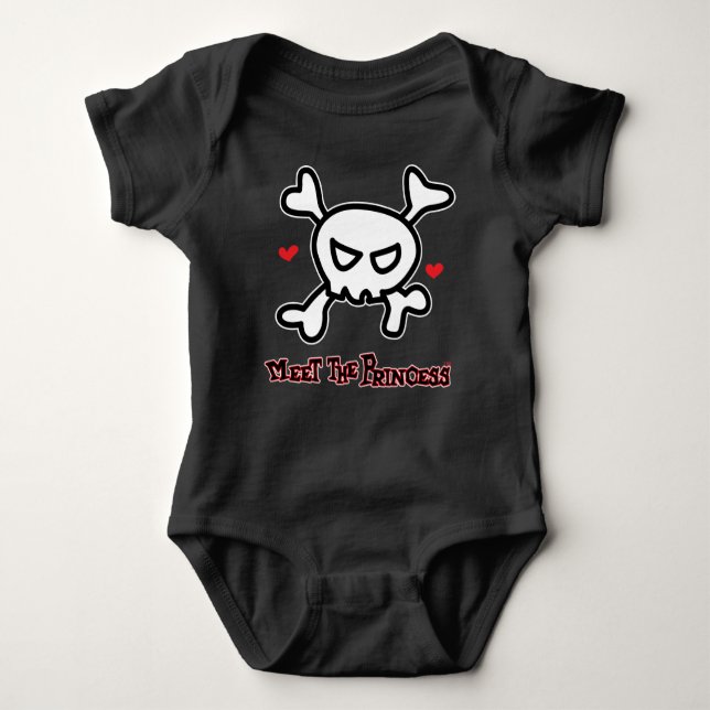 Princess Skull&Cross Bones Baby Bodysuit (Front)