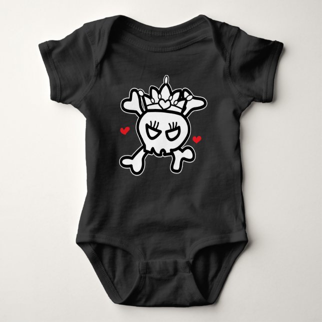 Princess Skull&Cross Bones Baby Bodysuit (Front)