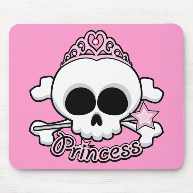 Princess Skull Mouse Pad (Front)