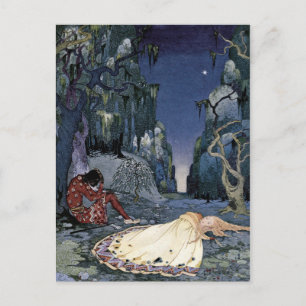 Princess Sleeping in Forest Postcard