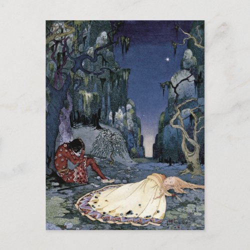 Princess Sleeping in Forest Postcard