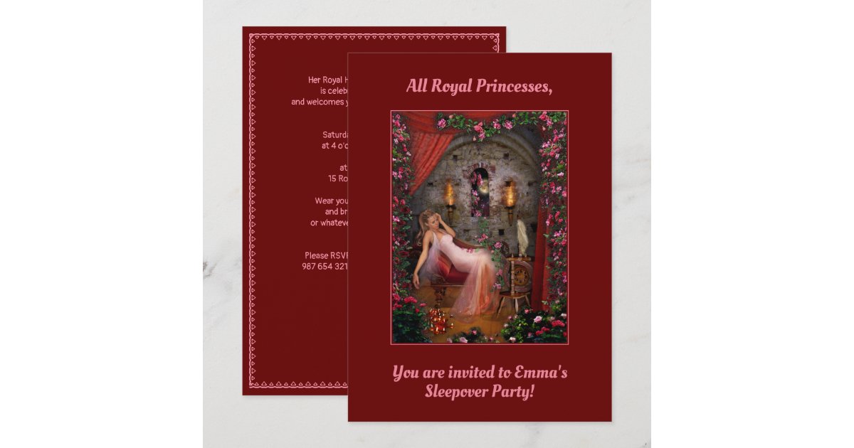 Princess Sleepover Party Invitation Zazzle