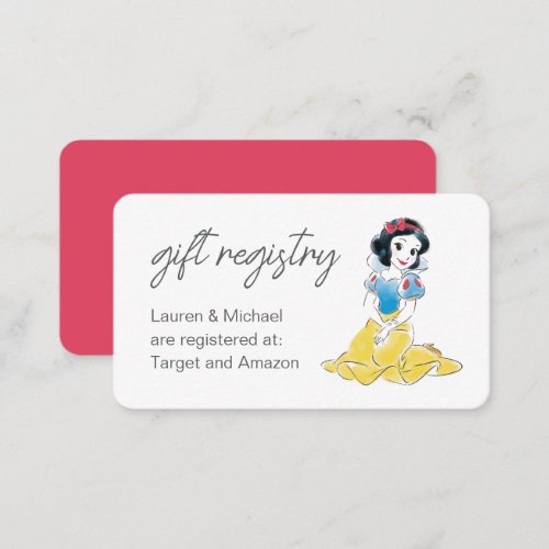 Princess Snow White   Baby Shower Gift Registry E Enclosure Card