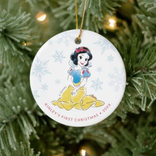 Princess Snow White  Babys First Christmas Ceramic Ornament