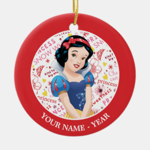 Princess Snow White   Crossing Arms Add Your Name Ceramic Ornament