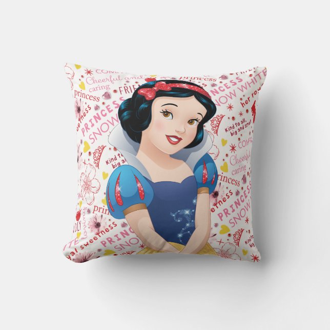 Princess Snow White Throw Pillow (Front)