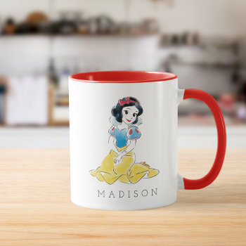 Princess Snow White Watercolor | Add Your Name Mug by DisneyPrincess at Zazzle