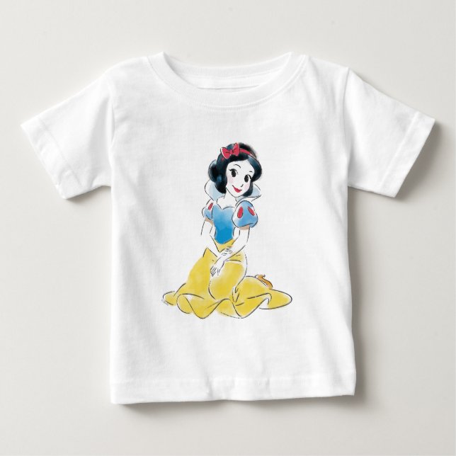 Princess Snow White Watercolor Baby T-Shirt (Front)
