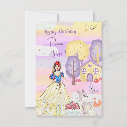 Princess Snowy Happy Birthday Greeting Card