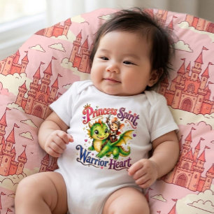 Princess Spirit Warrior Heart Dragon and Mouse Baby Bodysuit