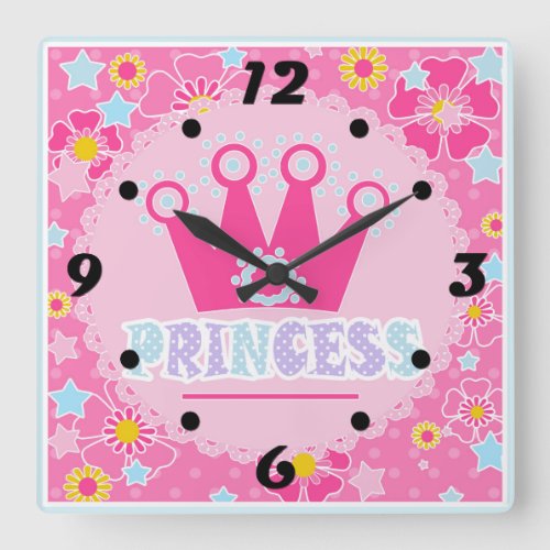 Princess  square wall clock