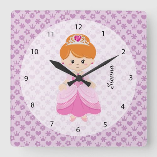 Princess Square Wall Clock