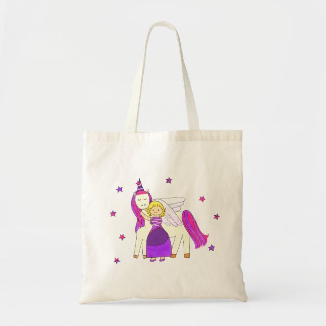 Princess Star Unicorn Tote Bag (Front)