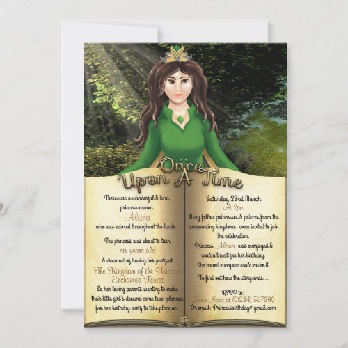 Princess Storybook Birthday Invitations