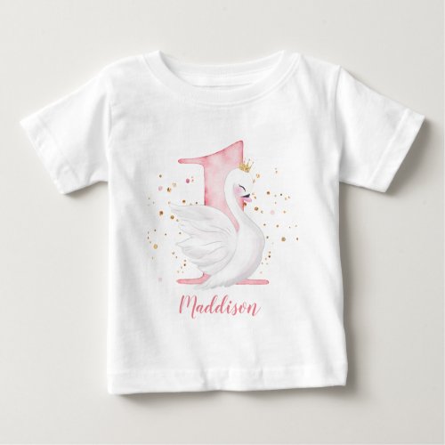 Princess Swan 1st Birthday Baby T_Shirt