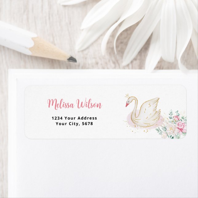 Princess Swan Address Label (Insitu)
