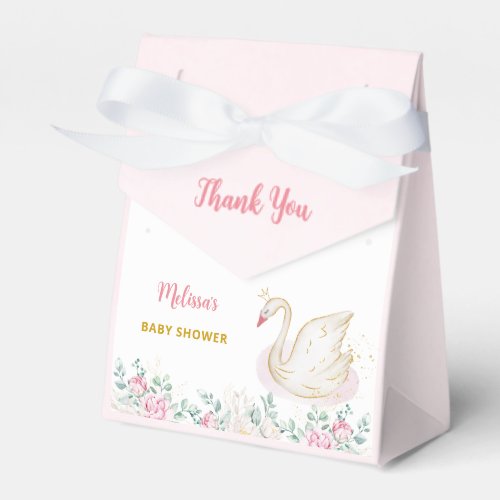 Princess Swan Baby Shower Thank You Favor Boxes