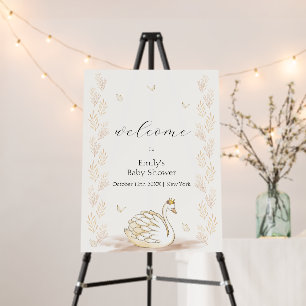 Princess Swan Butterfly Baby Shower Welcome Sign