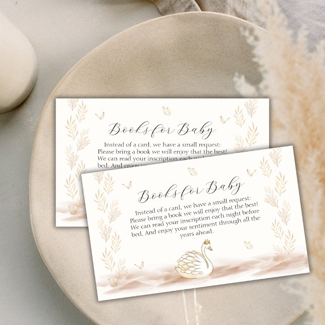 Princess Swan Butterfly Books For Baby Shower  Enclosure Card (Princess Swan Butterfly Books For Baby Shower Enclosure Card)