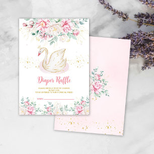 Princess Swan Diaper Raffle Enclosure Card