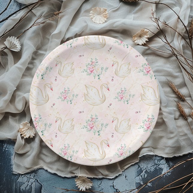 Princess Swan Paper Plates (Creator Uploaded)