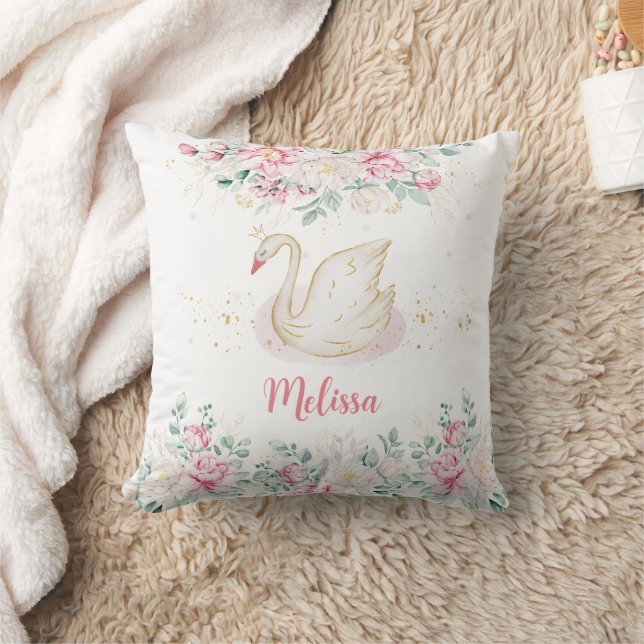 Princess Swan Throw Pillow (Blanket)
