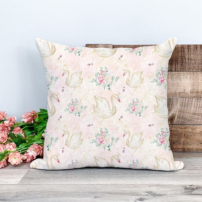 Princess Swan Throw Pillow (Creator Uploaded)