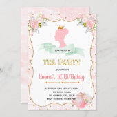 Princess tea birthday party invitation (Front/Back)