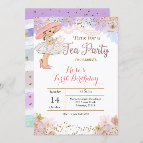 Princess Tea Party Birthday Invitation