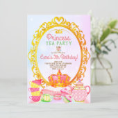 Princess Tea Party Birthday Party Invitation (Standing Front)