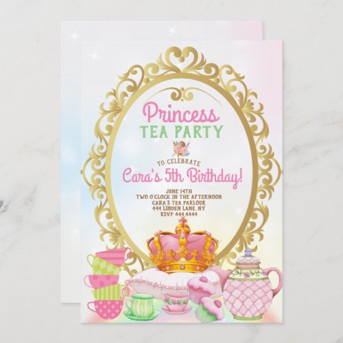 Princess Tea Party Birthday Party Invitation