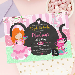 Princess Tea Party Garden Birthday Invitation